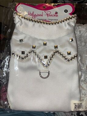 Girls' White Studded vest Elvis style - Designer Dogwear